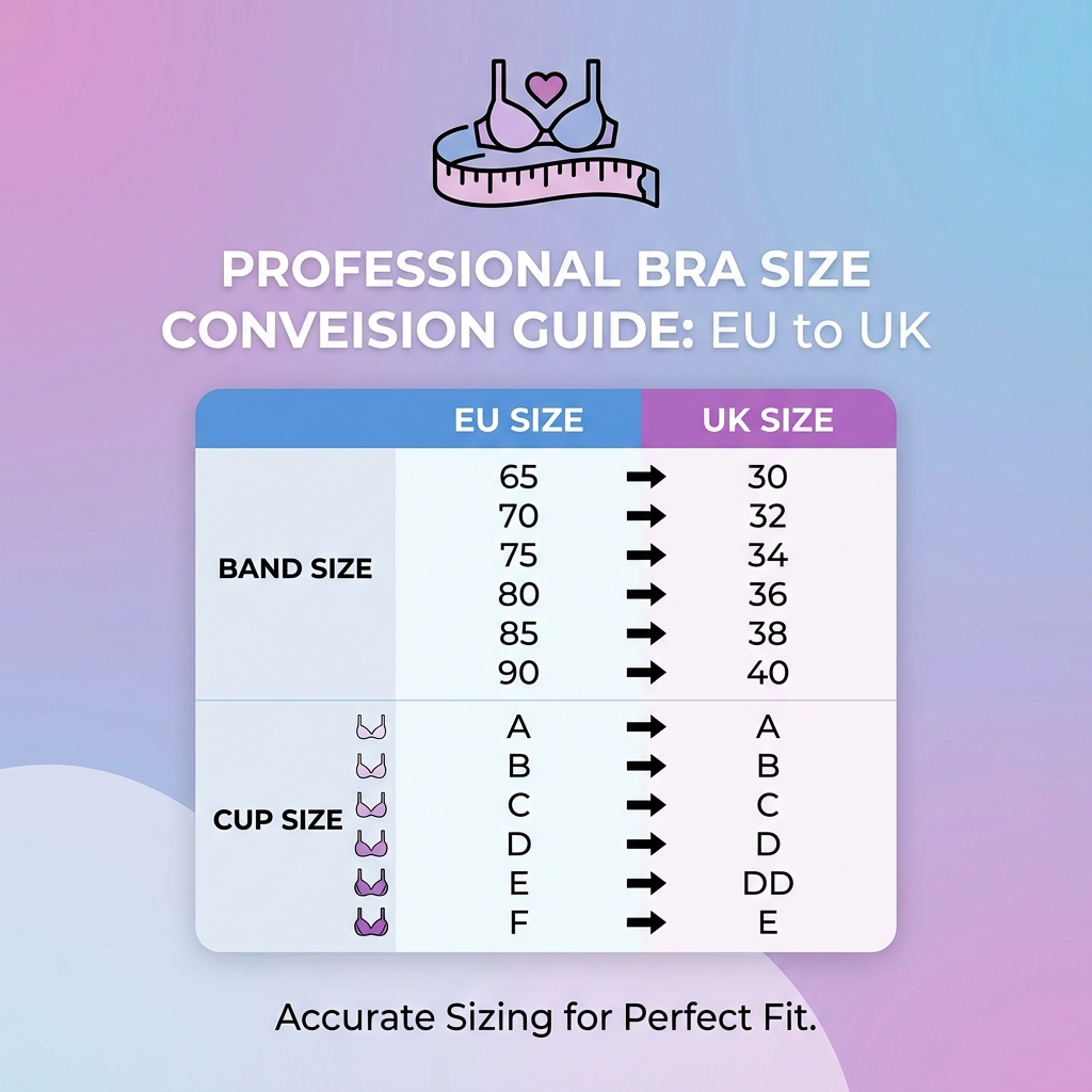 EU to UK bra size conversion chart - comprehensive guide for converting European bra sizes to UK sizes