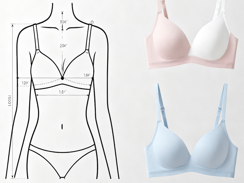 How to prepare for bra measurement - showing measuring tape and preparation